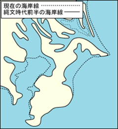 第9章 図7 縄文時代前期前半の海岸線(関東平野)